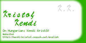 kristof kendi business card