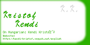 kristof kendi business card